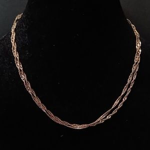2 layer twisted antique gold tone chain
